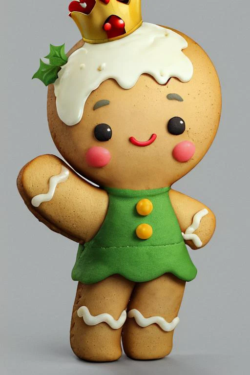 ((masterpiece,best quality)), absurdres,
<lora:Gingerbread_Man:1>, Gingerbread_Man, food, cookie, food focus,
simple background, grey background,
1girl,
<lora:princesspeach-lora-nochekaiser:0.7> princess peach, blonde hair, crown, pink dress