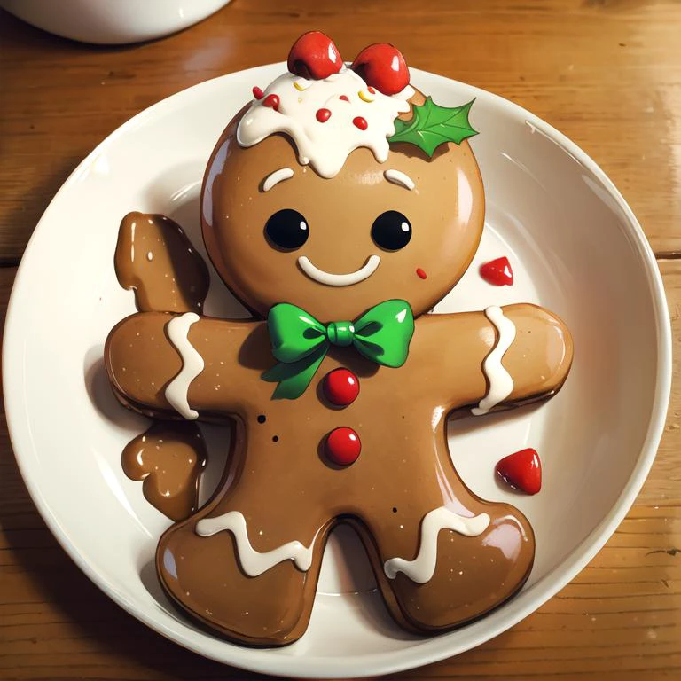 <lora:Diives_Style:0.8>,((masterpiece,best quality)), absurdres, <lora:Gingerbread_Man:0.8>, Gingerbread_Man, food, cookie, food focus, no humans, solo, smile,