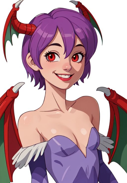 darkstalkers_lilith,Whole body, portrait, smile,