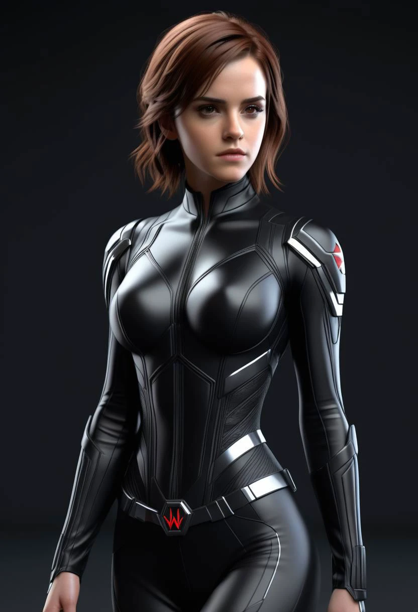 1girl
emma watson as black widow
3D anime style,