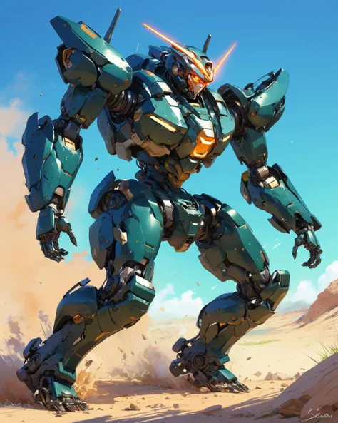 1 mecha robot, dark action , leaning forward, fighting stance,
anime
by Atey Ghailan
 by Benedick Bana
 by Makoto Shinkai 
by Sam Bosma