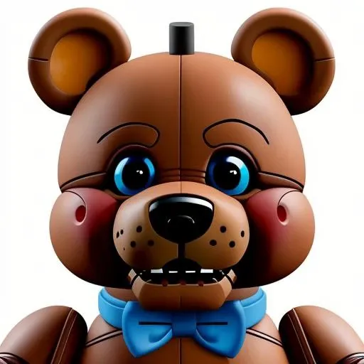 <lora:FNAF:0.75>, (FreddyFNAF) FNAF, ClassicAnimatronic, animatronic, bear, official, blue eyes, headshot, brown body