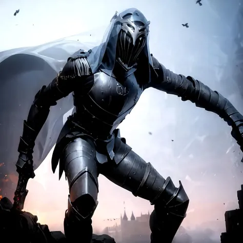 knight, action pose, slim body, helm, blue veil, <lora:Dancer_of_the_Boreal_Valley:0.8>, castle,