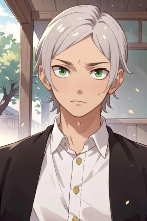 masterpiece, best quality, , 1boy, solo, male focus, looking at viewer, , , , , <lora:yuuki_kaga:0.66>, yuuki_kaga, grey hair, green eyes, , ancient greece, High resolution