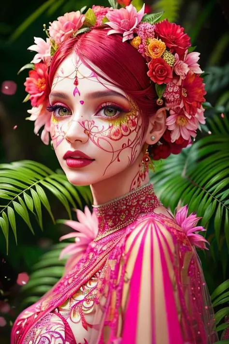 fashion photography portrait of red human avatar,3d, cartoon, anime,