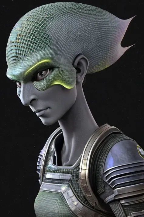 beautiful 3D render of a maximalist grey alien considering lighthearted satisfactions with gazing eyes a highly detailed fantasy, an image of immaculate quality and with stunning detail in high definition 8K and beyond, analog rugged quality of textures and gritty film grain