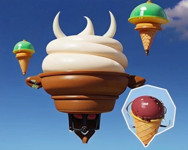 sexy strawberry female ice cream cone, pink head, huge eyes, long eyelashes