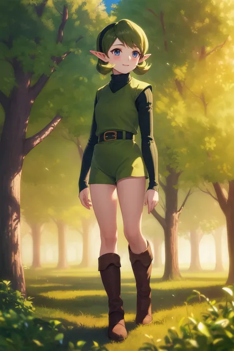 masterpiece, best_quality, 1girl, solo, saria \(the legend of zelda\),