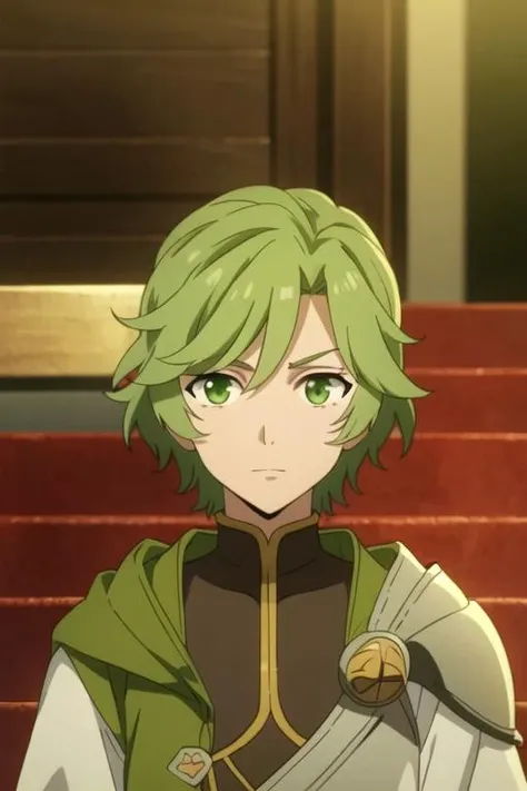 masterpiece, best quality, illustration, 1boy, solo, male focus, looking at viewer, upper body, depth of field, <lora:itsuki_kawasumi:0.66>, itsuki_kawasumi, green eyes, green hair