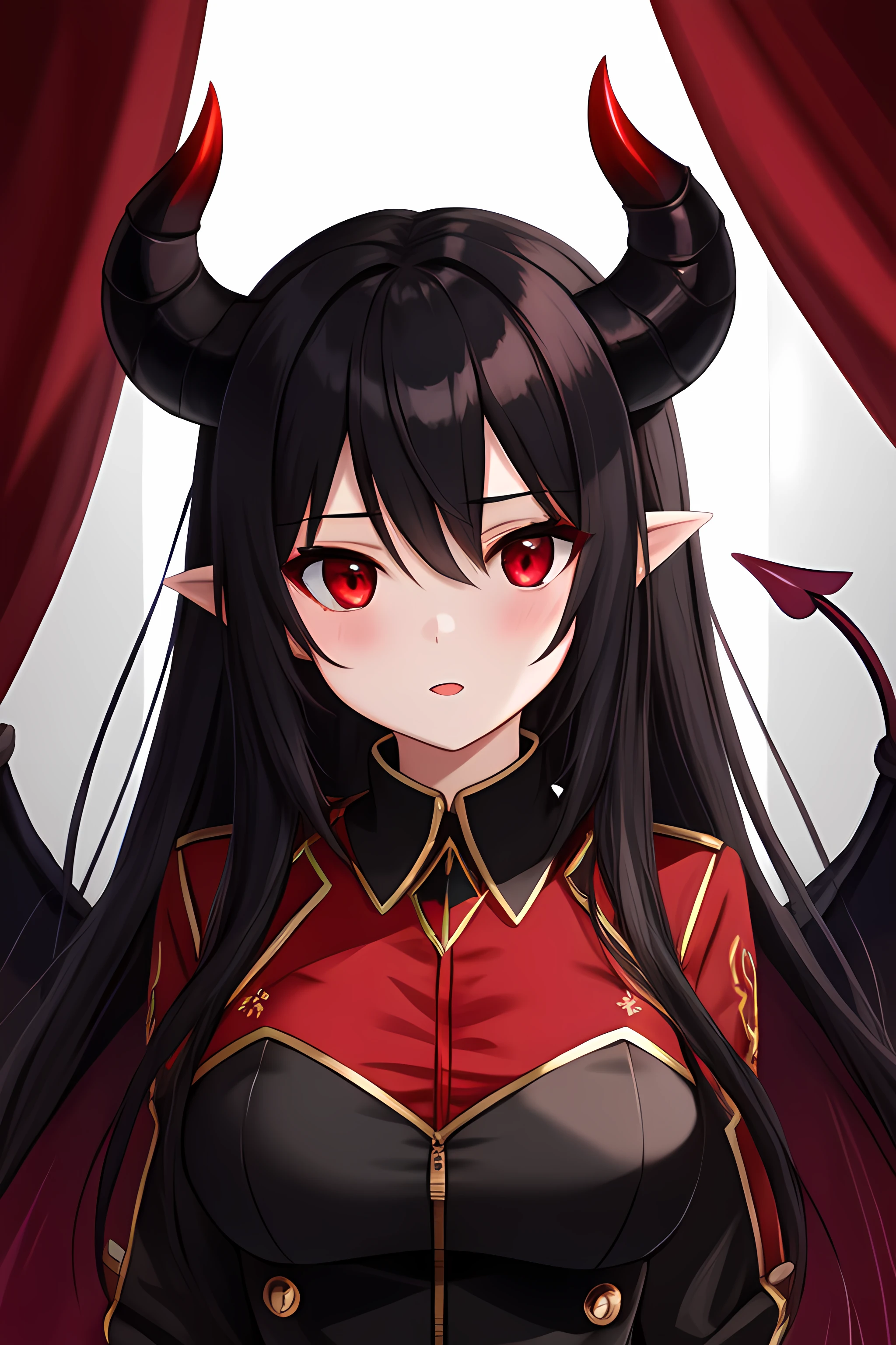 1girl, black hair, red eyes, mgedemon <lora:mgedemon:0.4>
