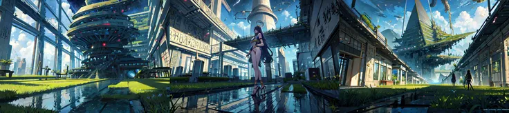 highly insanely detailed, masterpiece, top quality, best quality, highres, 4k, 8k, RAW photo, 
((ancient egyptian theme:1.2)), Hong Kong structure, building, structure, taiwan, korean, 
swirling energy, 
tentacle, 
(underwater), 
reflection, reflective floor, 
abandoned building, overgrown with vegetation, [volumetric fog], cinematic lighting, colorful, colourful, 
(long_hair, long hair, random colors hair, glowing hair, hair over one eye, long messy hair), 
(eyelashes, eyeliner, eyeshadow, eyelashes, long eyelashes), 
collar, earrings, jewelry, necklace, armlet, 
high-heels, 
nsfw, 
cleavage, perfect female body, makeup, 
action pose, 
drunk, biting, 
dawn, 
fisheye, 
scenery, landscape, 
<lora:space-clony:0.8>, (space-clony:1.4), scenery, outdoors, tree, building, sky, city, cloud, science fiction, SCIFI, sf, space, 
inside of space colony, glasse window brick, grass