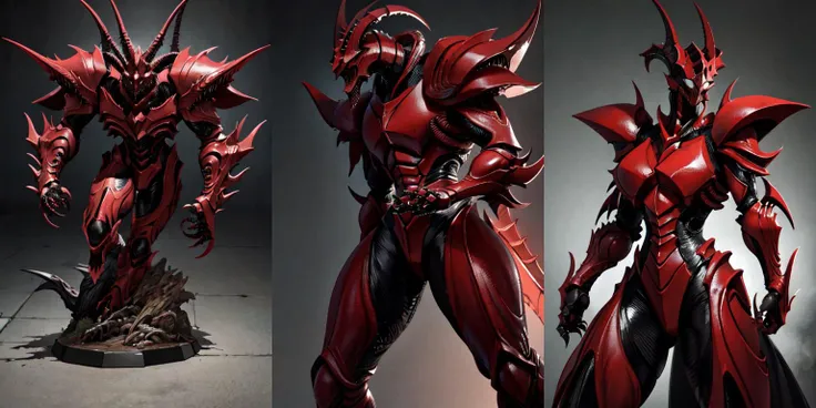 highly insanely detailed, masterpiece, top quality, best quality, highres, 4k, 8k, RAW photo, Androgynous,
xenomorph hive,
monster knight,
metal gloves,
gauntlets,
black and red knight's armor,
long claws with blade,
horror,
<lora:Guyver_v15:0.7>