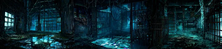 (otherworldly, otherworldly appearance), highly insanely detailed, masterpiece, top quality, best quality, highres, 4k, 8k, RAW photo, 
((ancient egyptian theme)), taiwan, korean, ((post-apocalyptic:1.2)), 
abandoned building, overgrown with vegetation, 
BREAK
reflection, reflective floor, cloudy sky, 
[[volumetric fog, mist:0.8]], cinematic lighting, 
colorful, colourful, 
BREAK
dawn, crystalline, translucent bioluminescent, flower, crystal structure, magical glow, magical, 
BREAK
(long_hair, long hair, random colors hair, glowing hair, hair over one eye, long messy hair), 
(eyelashes, eyeliner, eyeshadow, eyelashes, long eyelashes), 
collar, earrings, jewelry, necklace, armlet, 
nsfw, 
cleavage, perfect body, makeup, 
action pose, 
drunk, biting, 
BREAK
a dark and miserable prison cell in a FanPri, <lora:FantasyPrison-10:1>, (fantasy world)