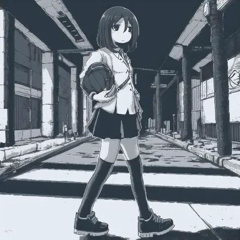 <lora:ham_rifl:1>, monochrome, oekaki,
fullbody, modern cool tokyo street clothes