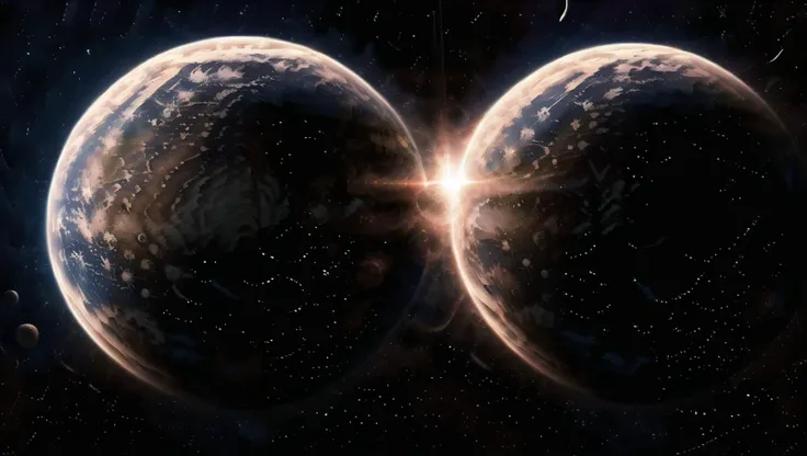 1 planet, orbit around an alien planet, masterpiece, best quality, highly detailed, professional color grading, film grain, atmosphere, wondrous, 8k resolution, hyper realistic, <lora:planet_LoRa_v1:1>