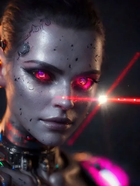 (highly detailed:1.2),(best quality:1.2),8k,sharp focus,(subsurface scattering:1.1),(nsfw:1.1), (award winning photograph:1.2),1girl, (many many detailed black tattoos on face:1.2), by emb-rrf-low,(many many thick black dark tattoos on body nose and eyes:1.2),(close shot:1.2), (separation of face segments:1.1), (deep seams on face and body:1.2)
(beautiful cyborg with scifi laser gun:1.3), (shooting lasers at enemy robots:1.3), (dynamic action pose:1.2), neon glow under the skin
(very detailed clothes:1.2), (highly detailed background:1.3), RPG, Elden Ring, (scifi:1.2), (hyperrealistic:1.2), dramatic lighting,artstation, artgerm, greg rutkowski, alphonse mucha, trending on artstation, trending on deviantart, wlop