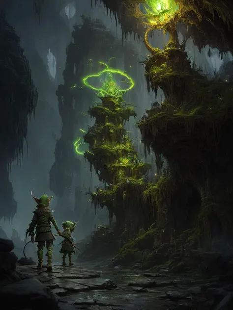 (highly detailed:1.2),(best quality:1.2)
(goblin female, green skin,ragged primitive clothing:1.3), (swirling magic spell:1.2), (magic particles:1.2), massive stone cavern, stalactites, stalagmites, torches on the wall
illustration,(very detailed clothes:1.2), D&D, RPG, fantasy, elden ring style, (intricately detailed background:1.3), (hyperrealistic:1.2), depth of field, splash art, art by wlop and greg rutkowski