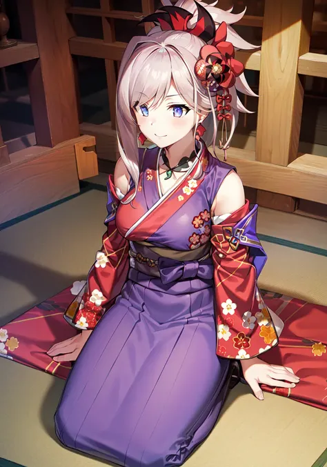 masterpiece, best quality, high resolution,
EmptinessPath, NewYearKimono, 1girl, solo, seiza, full body,
<lora:FGOMusashi:0.8>