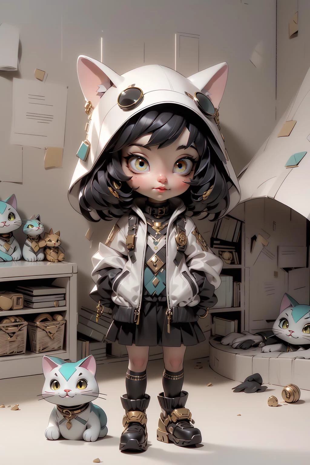 (AI_Misaki),((best quality)), ((masterpiece)), (detailed), 1girl, egypt, cat ears, breaded hair, <lora:Egyptgodpunkv.8-000010:0.8> <lora:Futuristicbot4:0.65>, vibrant colors,gorgeous light and shadow ,stunning environment , jewelry ,bracelets , Ice rink, houndstooth