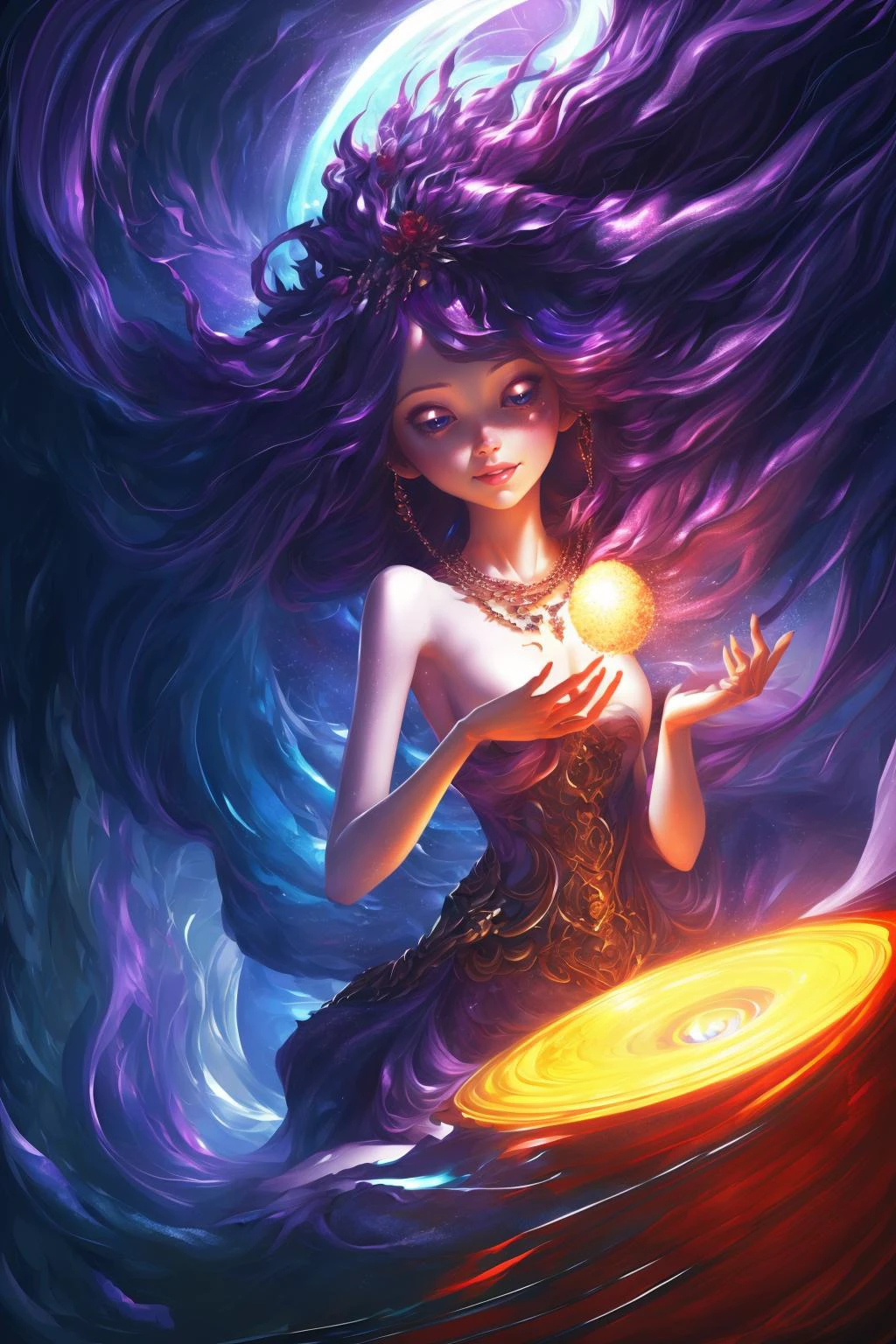 zhongfenghuaxiyou, 1girl, solo, upper body, looking up, detailed background, detailed face, BREAK (21st century modern theme:1.1), seer, psychic powers, awareness, dynamic pose, levitation, enchantment, precognition, clairvoyance, aura, thought projection, manipulation, mind powers, BREAK concentric purple psychic energy emanating, mysterious lighting, mystic atmosphere,
<lora:add_detail:0.5>, <lora:zhongfenghuaxiyou:0.7>,, masterpiece,ultra realistic,32k,extremely detailed CG unity 8k wallpaper, best quality, soft lighting ,vibrant colors,gorgeous light and shadow