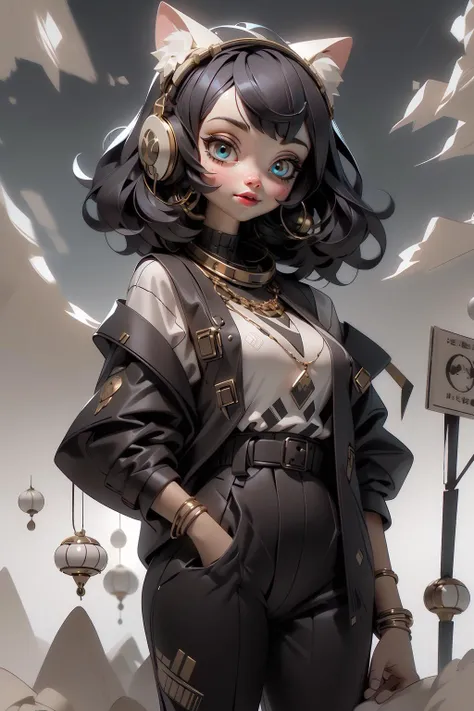 (AI_Misaki),((best quality)), ((masterpiece)), (detailed), 1girl, egypt, cat ears, breaded hair, <lora:Egyptgodpunkv.8-000010:0.8> <lora:Futuristicbot4:0.65>, stunning environment ,vibrant colors, jewelry , Cappadocia, Turkey, shawl