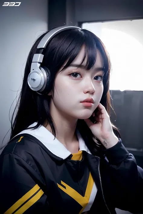 (masterpiece), best quality, perfect face, a portrait, 1girl, e-sport player outfit, headphone <lora:adhikayess-04:1>