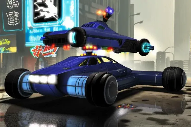 p1xbladerunner,futuristic car