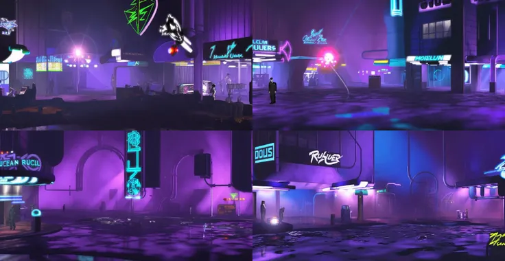 p1xbladerunner,futuristic urban landscape,dos game screenshot