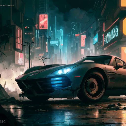 cinematic film still an futuristic cyberpunk, dieselpunk sports car in a destroyed city after an nuclear blast . shallow depth of field, vignette, highly detailed, high budget, bokeh, cinemascope, moody, epic, gorgeous, film grain, grainy, high quality photography, 3 point lighting, flash with softbox, 4k, Canon EOS R3, hdr, smooth, sharp focus, high resolution, award winning photo, 80mm, f2.8, bokeh
, undefined