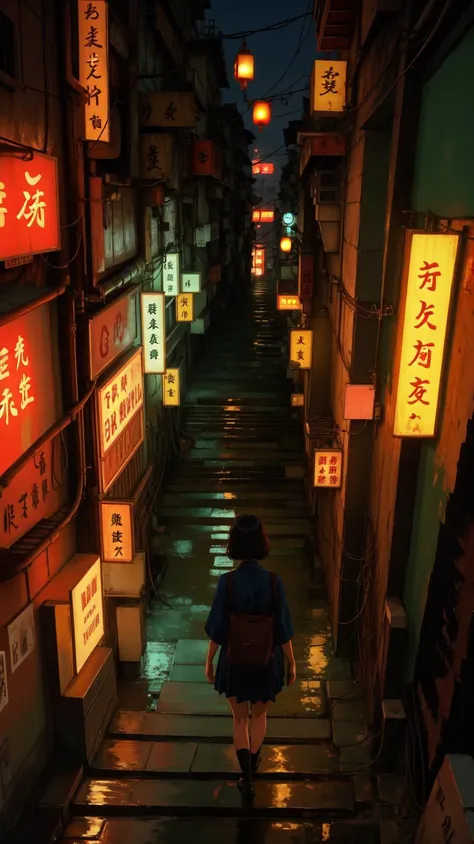 lone girl standing on staircase, detailed complex lighting from above, BREAK
alleyway, (kowloon walled city:1.2), from down looking up, (intricate details:1.2) of (wires, neon signs, hanging clothes) BREAK
(masterpiece, high quality:1.1), 8k, highly detailed,
