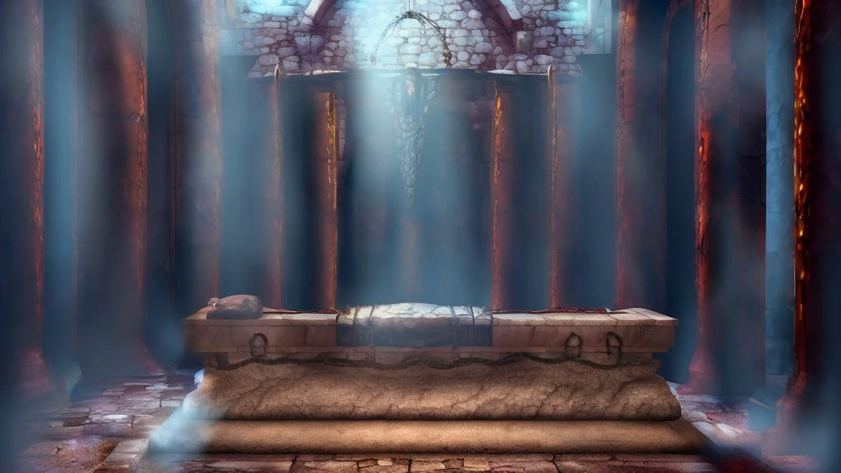 Masterwork Painting, Magnum Opus,
wideshot,
human body lying on altar stone slab, priest standing behind altar, priest holding ceremony,
<lora:Torture Rack:0.8> torturerack, operating table, stone table, straps, strapped, lying,
<lora:Sacrifice:0.75> sacrifice1, rough stone slab used as altar, bloodstained stone slab, chains and shackles hanging from stone slab, blood filled stone funel carved into stone slab, ,
highres, 8k, uhd, High Dynamic Range, tonemapping, crisp details, intricate details, fine details