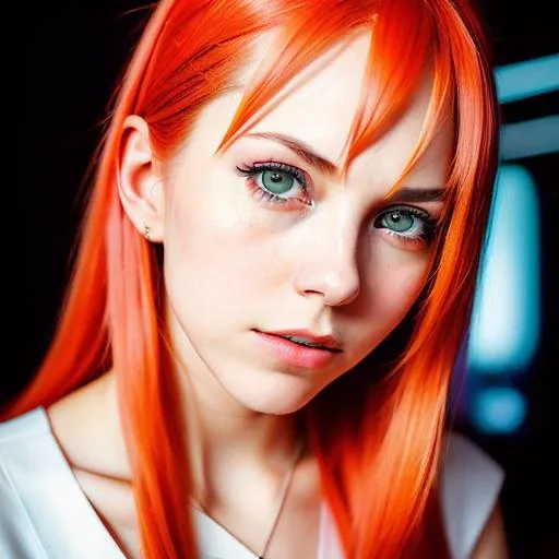 ((RAW, analog style)), face, extremely detailed color photo, beautiful face, beautiful eyes, ((Zero Two cosplay)), slim body, ((film grain, skin details, high detailed skin texture, 8k hdr, dslr)), Caoimhe_LastName