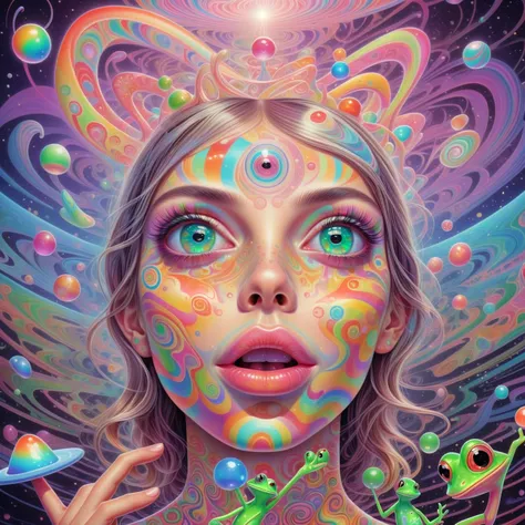 a beautiful, seductive goddess of lust, lounging in a hot spring garden, surrounded by the cosmos and fractal art, inspired by the style of Bill Sienkiewicz, detailed oil painting, photorealistic, 8k, ultra-detailed, vivid colors, dramatic lighting, highly intricate, ornate, breathtaking, ethereal, sensual, alluring, mesmerizing