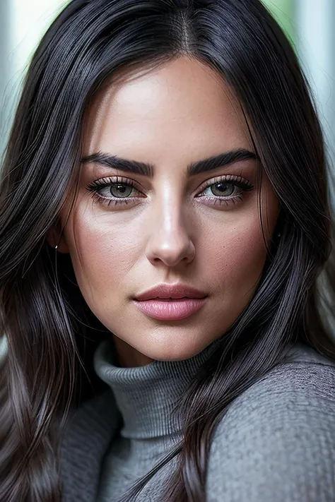 beautiful woman (S4ndyF4r4h:.99), beautiful hair, ((portrait)), (closeup:1.2), ((from the waist up)), (( cubicle, fantastic scenery, window :1.2)) , natural skin texture, (( Turtleneck and pleated trousers :1.2)), 24mm, 4k textures, soft cinematic light, adobe lightroom, photolab, hdr, intricate, elegant, highly detailed, sharp focus, ((((cinematic look)))), soothing tones, insane details, intricate details, hyperdetailed, low contrast, soft cinematic light, exposure blend, hdr, faded, now, ("I've got a bad feeling about this.":1.1)