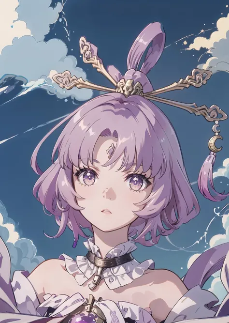 (masterpiece, best_quality), highly_detailed, highres,
<lora:fuxuanStarrailV2.5:0.8>, fuxuan, fuxuanf,
1girl, solo, portrait, pink_hair, short_hair, bangs, hair_ornament, purple_gem, :o, surprised, hands_covering_mouth,
sky, clouds, day, blue_background, bright_background, grass_fields,
(outlines:1.5), thick_outlines,