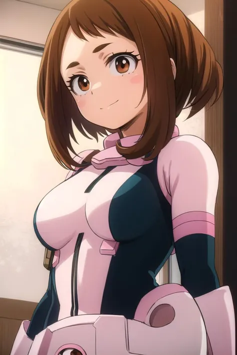 ochakouraraka, <lyco:ochako uraraka s3-lyco-nochekaiser:1>,
ochako uraraka, (uraraka ochako:1.2), (brown eyes:1.5), brown hair, short hair, blush, blush stickers, smile,
BREAK (bodysuit:1.5), skin tight, superhero,
BREAK indoors, classroom,
BREAK looking at viewer,
BREAK <lyco:GoodHands-beta2:1>, (masterpiece:1.2), best quality, high resolution, unity 8k wallpaper, (illustration:0.8), (beautiful detailed eyes:1.6), extremely detailed face, perfect lighting, extremely detailed CG, (perfect hands, perfect anatomy),