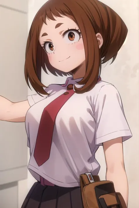 ochakouraraka, <lyco:ochako uraraka s3-lyco-nochekaiser:1>,
ochako uraraka, (uraraka ochako:1.5), (brown eyes:1.5), brown hair, short hair, blush, blush stickers, smile,
BREAK skirt, shirt, school uniform, white shirt, short sleeves, pleated skirt, necktie, collared shirt, red necktie, u.a. school uniform,
BREAK indoors, classroom,
BREAK looking at viewer,
BREAK <lyco:GoodHands-beta2:1>, (masterpiece:1.2), best quality, high resolution, unity 8k wallpaper, (illustration:0.8), (beautiful detailed eyes:1.6), extremely detailed face, perfect lighting, extremely detailed CG, (perfect hands, perfect anatomy),