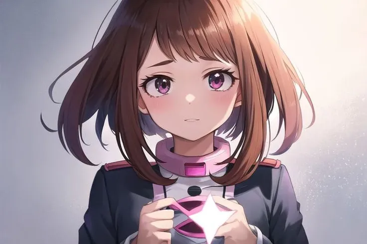 Ochako Uraraka, good quality , great quality , best quality , master quality , perfect quality , looking at viewer , hero suit