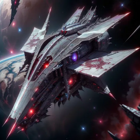<lora:VampiricTech-20:0.8>, vamptech, scifi,vampiric,blood,
a spacecraft, in space
