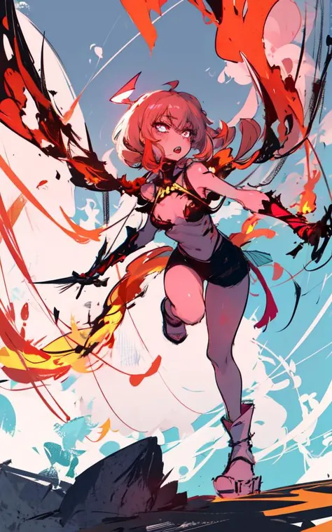 Jumping strawberry parfait ramen covered nudist、Severely torn clothes are scattered、Unstable buoyancy sandstorm、Amazing dynamism、Amazing Angle