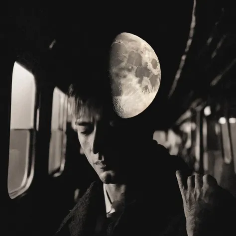 double exposure, a man in the train, moon <lora:SDXL_double_exposure_Sa_May_V8:1>