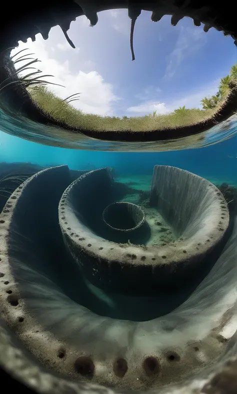 zoomed shot of a human eye, double exposure, extreme wide angle shot of black (sewer rats), corral reef, under water <lora:SDXL_double_exposure_Sa_May_V8:1> <lora:wowifierXL:0.6>
