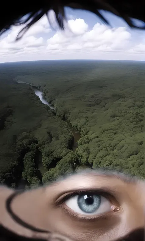 double exposure, wide angle shot of the amazon, detailed human eyes, <lora:SDXL_double_exposure_Sa_May_V8:1>