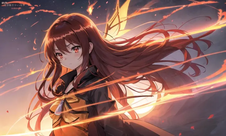 (((anime fine details portrait of shana, a delicate girl from shakugan no shana,)))(extremely delicate and beautiful), best quality, official art, headpiece, global illumination, soft shadow, super detailed, realistic lighting, japanese light novel cover, grand scene, 4k, complicated background, super detailed background, more detailed, rich detailed,light smile, extremely detailed cg unity 8k wallpaper, black coat,(open coat),((black bodysuit)),fly ,((((burning, [ wings on fire ] ))))(focus-on:1.1),(1 girl),full body,full moon,long (sliver) hair glows,red eyes, very long hair, {{{{dark-red hair}}}}, floating hair, hair between eyes, floating hair, glowing hair, red eyes, ferocious eyes, very brilliant eyes, beautiful detailed eyes, shiny eyes, gradient eyes, small breasts, full body, moon background,(forbidden eyes), tsundere, japanese illustration, anime, masterpiece, {full body}, extremely detailed cg unity 8k wallpaper, by baisi-shaonian