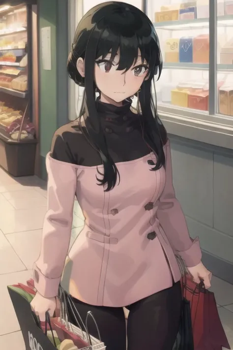 1girl shopping <lora:yorBriarSpyXFamily_v10:1>