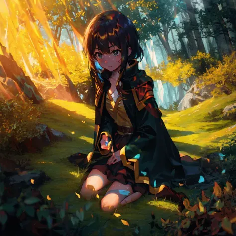 1girl <lora:abstractor_yiu_v10:0.82> glowing digital runes, blue and chaos, diffusion light, amber, light art, anamorphic film, an epic || Megumin Megumin_1000 magic staff glowing from below haze fog volumetric girl portrait full body cloak toga distant explosion portal lava minecraft fantasy survival thick trees green leaves foliage
lost in the woods konosuba golden sunlight sunbathing rimlight dof focus f2.8 200mm portrait