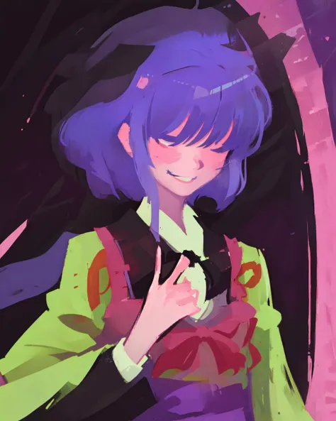 <lora:DiscoElysiumStyle:1> <lora:anime_minimalist_v1:1> 1girl, tuxedo, hanbok, seductive_smile, leaning_on_object, colorful, sketch, silhouette