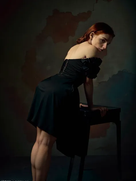 High detail RAW color Photo of (to8contrast style), woman, Vi,
mysterious poses, dark studio, fine art photography, Irving Penn, elegant, timeless, classic, refined, sophisticated, 1950s.