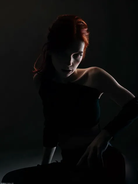 High detail RAW color Photo of (to8contrast style), woman, Vi,
dramatic lighting, dark studio, fashion photography, Nick Knight, edgy, daring, confident, sensual, modern, futuristic, 2020s.