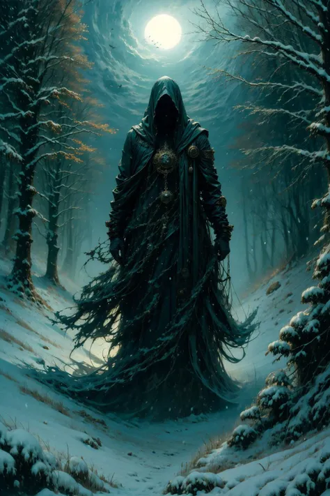 (masterpiece:1.1), (best quality:1.1), (vibrant colors:1.1), BREAK,
(night:1.1), (dense forest:1.1), (fog:1.1), (snow:1.0), (glowing:1.0), (eerie:1.1), (gloomy:1.0), BREAK,
(solo:1.2), (no humans:1.1), (ghost:1.0), (revenant:1.0), (torn cloak:1.0), (torn fabric:1.0), (faceless:1.1), (aura:1.0), (g0s1:1.0), <lora:GhostConcept:0.6> , BREAK,
(dark fantasy:1.0), (horror:1.0), (cinematic:1.0),